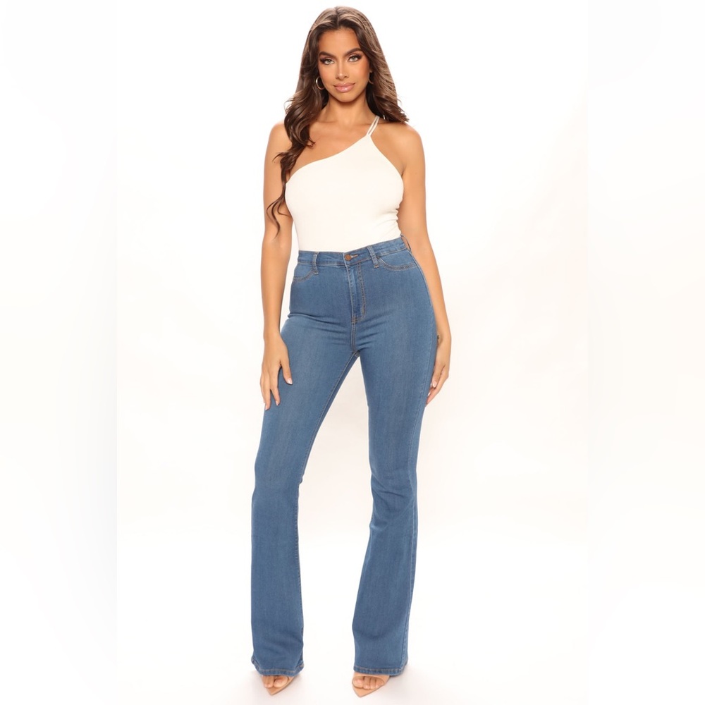 Tall Deep in My Soul Flare Jeans Medium Blue Wash